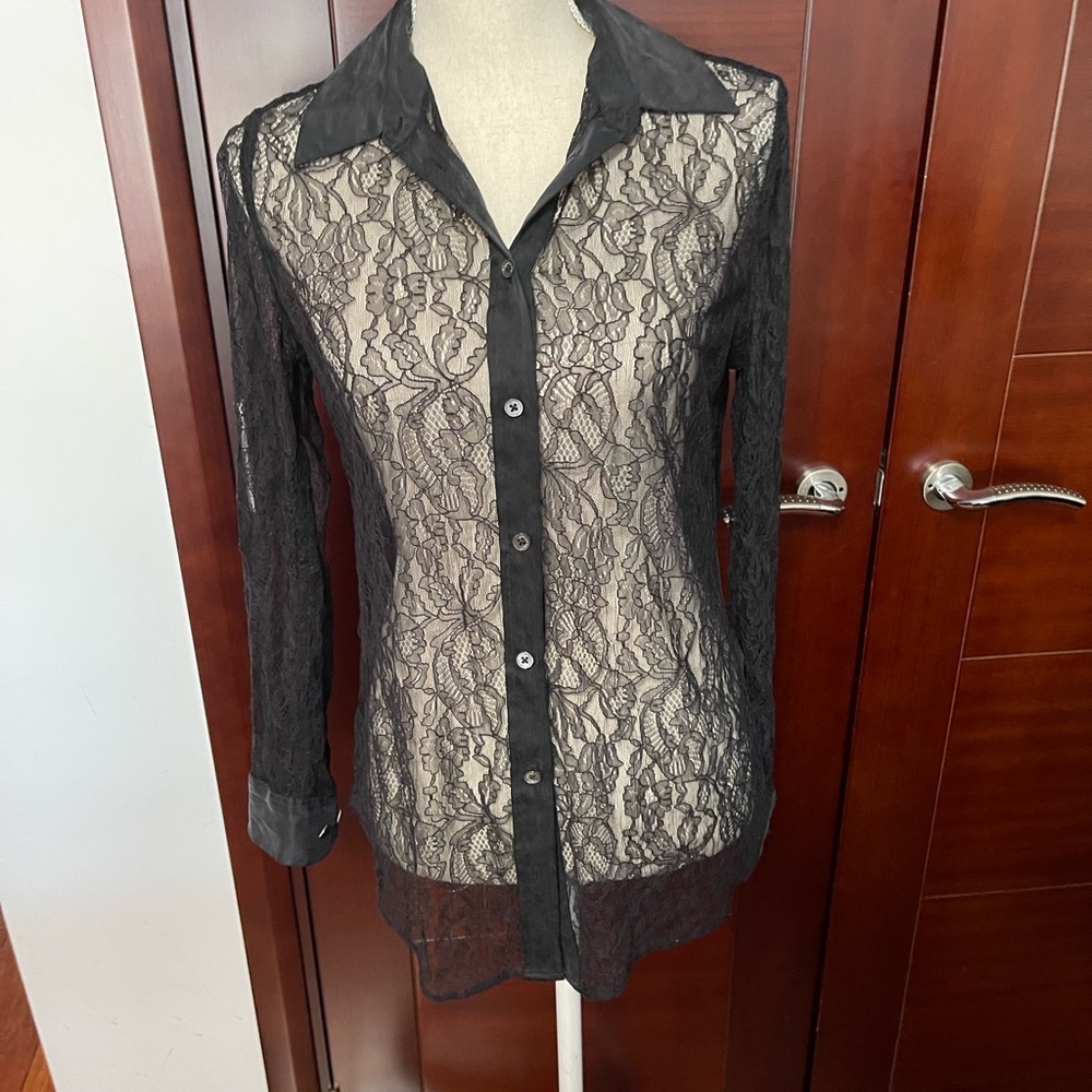 Equipment women oversized lace t shirt
